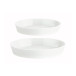2-set Ugnsformar 31 x 23 cm + 26 x 19 cm, vit porslin