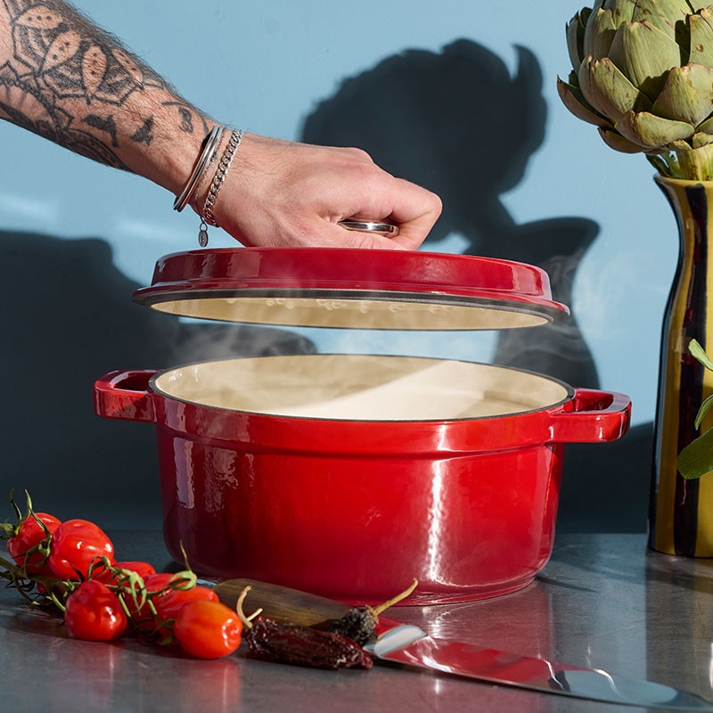 Gjutjärnsgryta 4,2 L - Röd