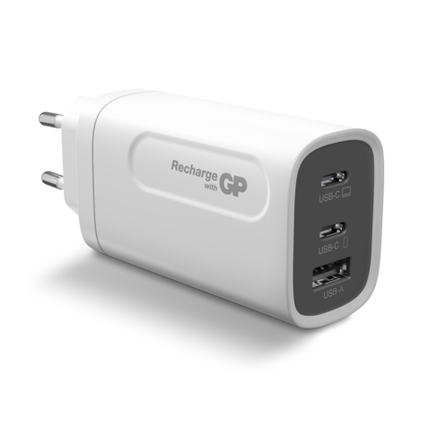 GP väggladdare GaN PD 65W 2x USB-C 1x USB-A
