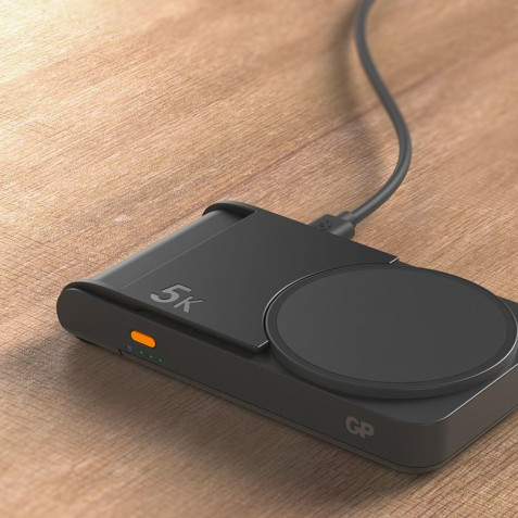 Powerbank 5000 mAh, laddningsplatta, Magnetic Safe 2-in-1