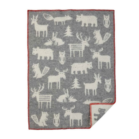 Barnfilt Ull Forest Grå 65x90 cm