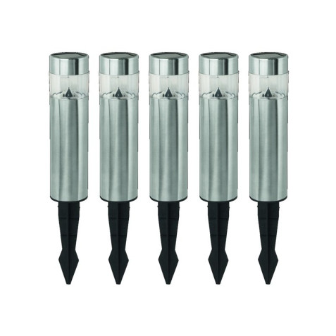 LED Solcellspollare 5-pack svart