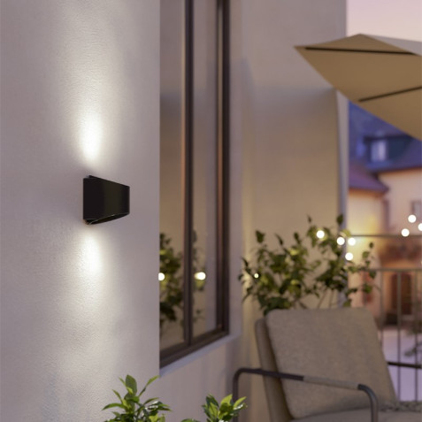 LED vägglampa Tressanto USB-laddning (rund)