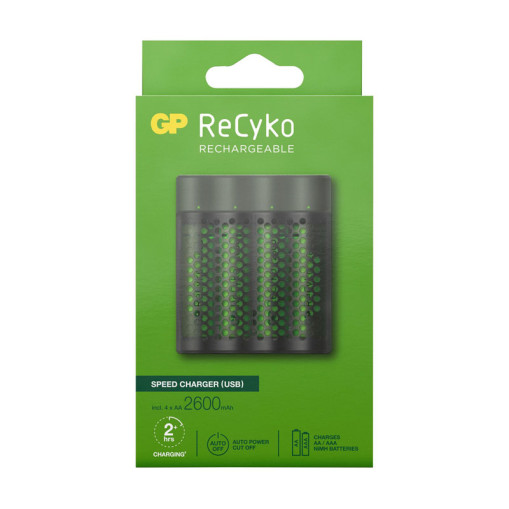 ReCyko Speed-batteriladdare M451 (USB), inkl. 4st AA